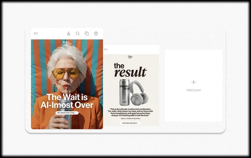 Step 2: AI generates a complete carousel post with multiple slides